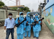 TTYT ra quân phun thuốc khử trùng lần 2 cho các trường học, UBNN huyện và xã, thị trấn trong huyện.
